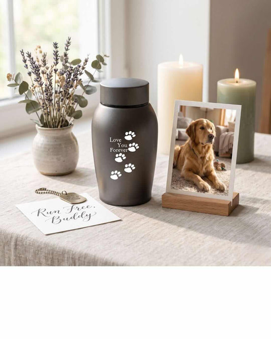 Custom Stainless Steel Pet Urn | Shatterproof Dog & Cat Urns