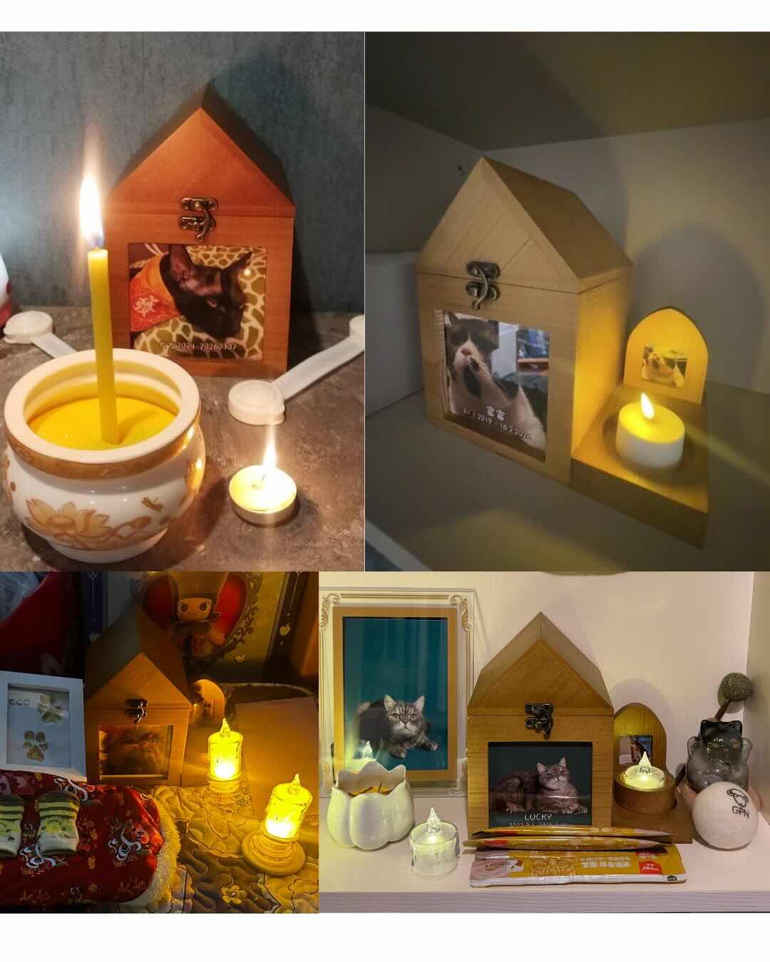 Personalized Wooden Pet Memorial House | Deep Keepsake Box for Ashes, Collar & Fur