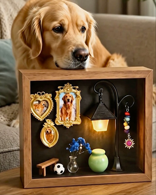 Custom Pet Memorial Shadow Box - Personalized Dog & Cat Remembrance Keepsake