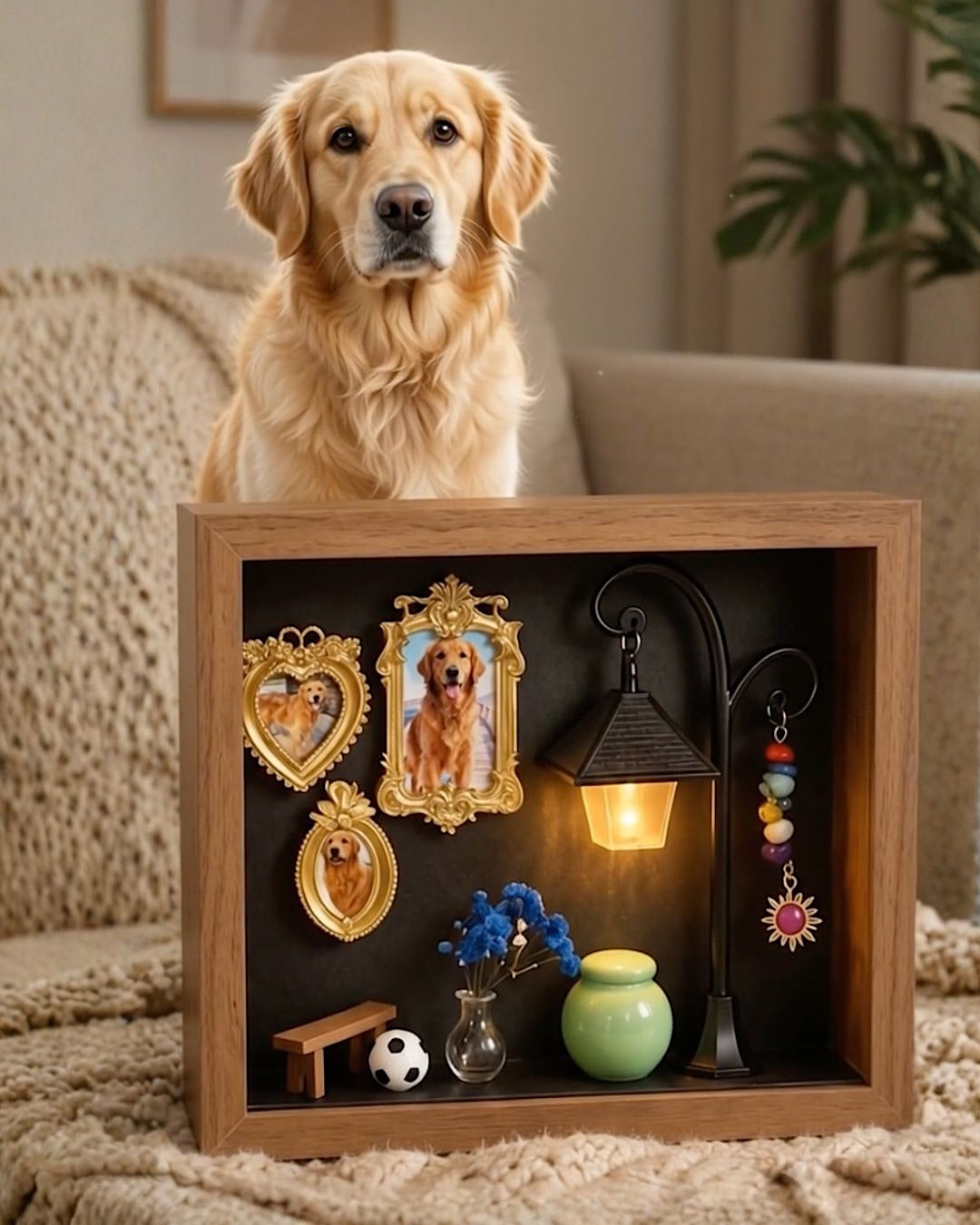 Custom Pet Memorial Shadow Box - Personalized Dog & Cat Remembrance Keepsake