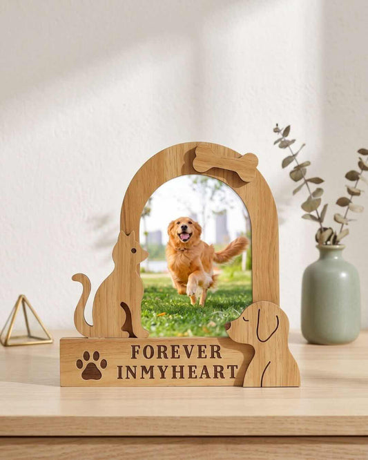 Custom Wooden Pet Shaped Photo Frame | Everyday Keepsake & Memorial Desk Decor