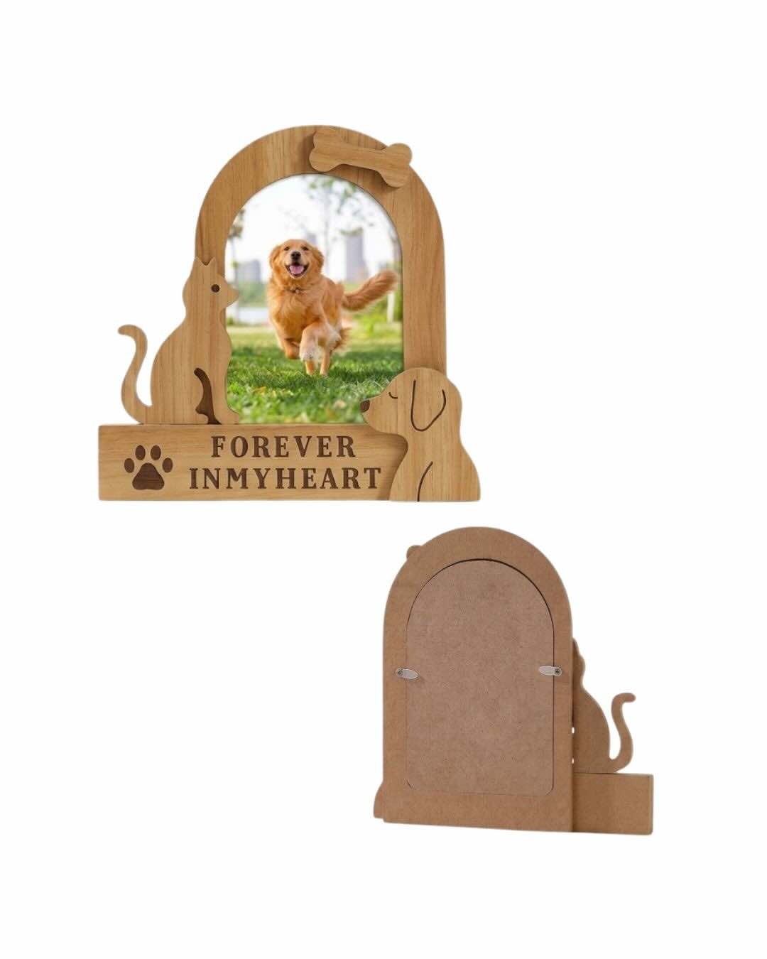 Custom Wooden Pet Shaped Photo Frame | Everyday Keepsake & Memorial Desk Decor