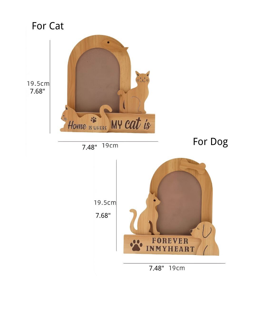 Custom Wooden Pet Shaped Photo Frame | Everyday Keepsake & Memorial Desk Decor