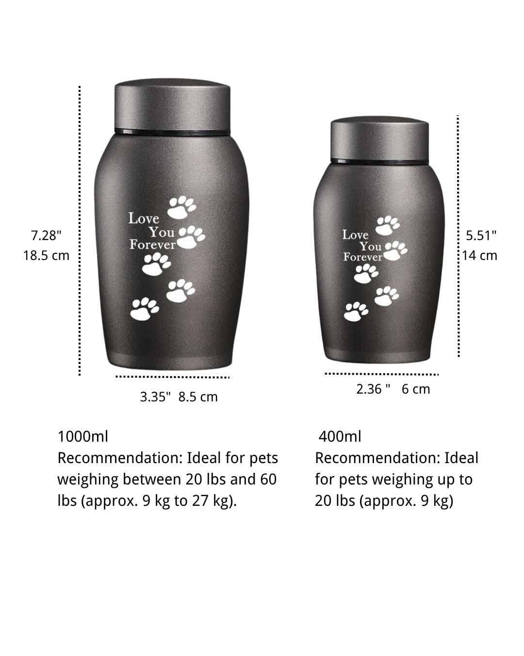 Custom Stainless Steel Pet Urn | Shatterproof Dog & Cat Urns