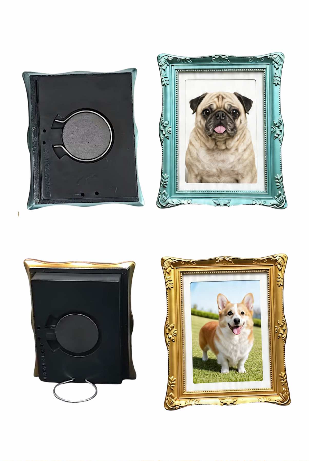 Personalized Pet Photo Fridge Magnet & Desk Frame | 2-in-1 Vintage Custom Pet Keepsake