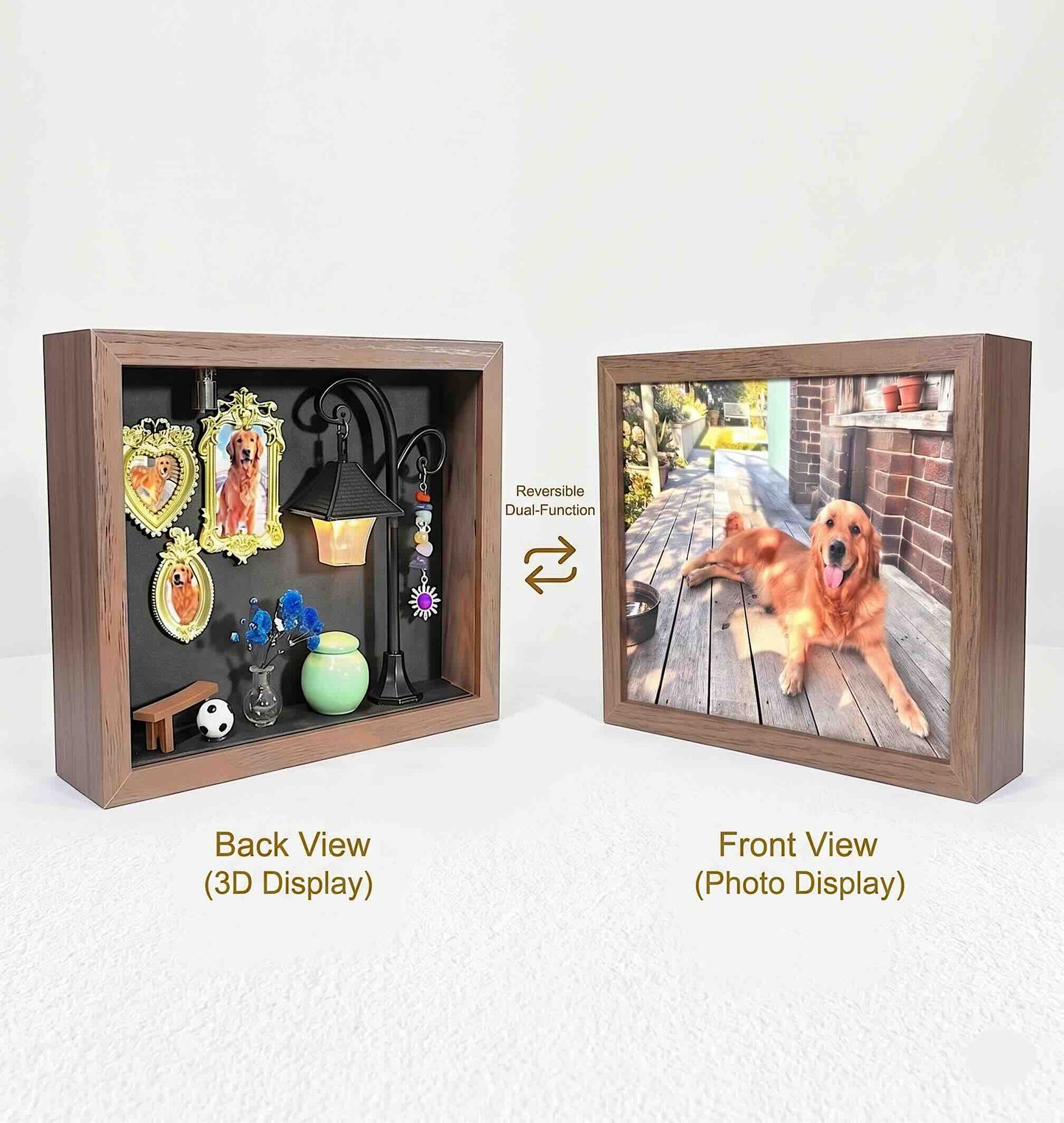Custom Pet Memorial Shadow Box - Personalized Dog & Cat Remembrance Keepsake