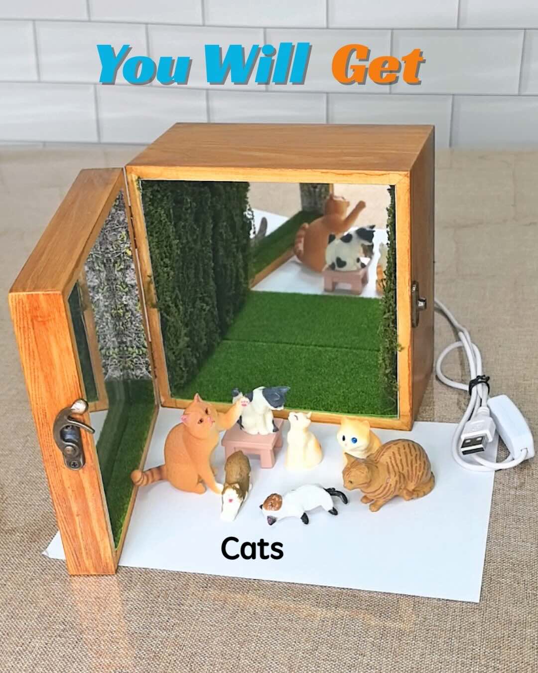 Infinity Pet World LED Shadow Box – Cute Dog & Cat Infinity Mirror Decor Gift