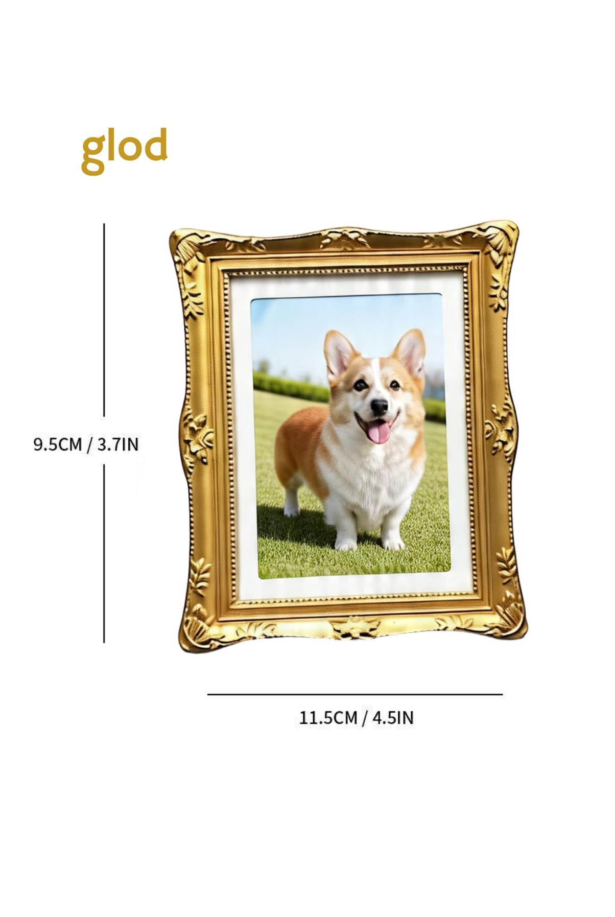 Personalized Pet Photo Fridge Magnet & Desk Frame | 2-in-1 Vintage Custom Pet Keepsake