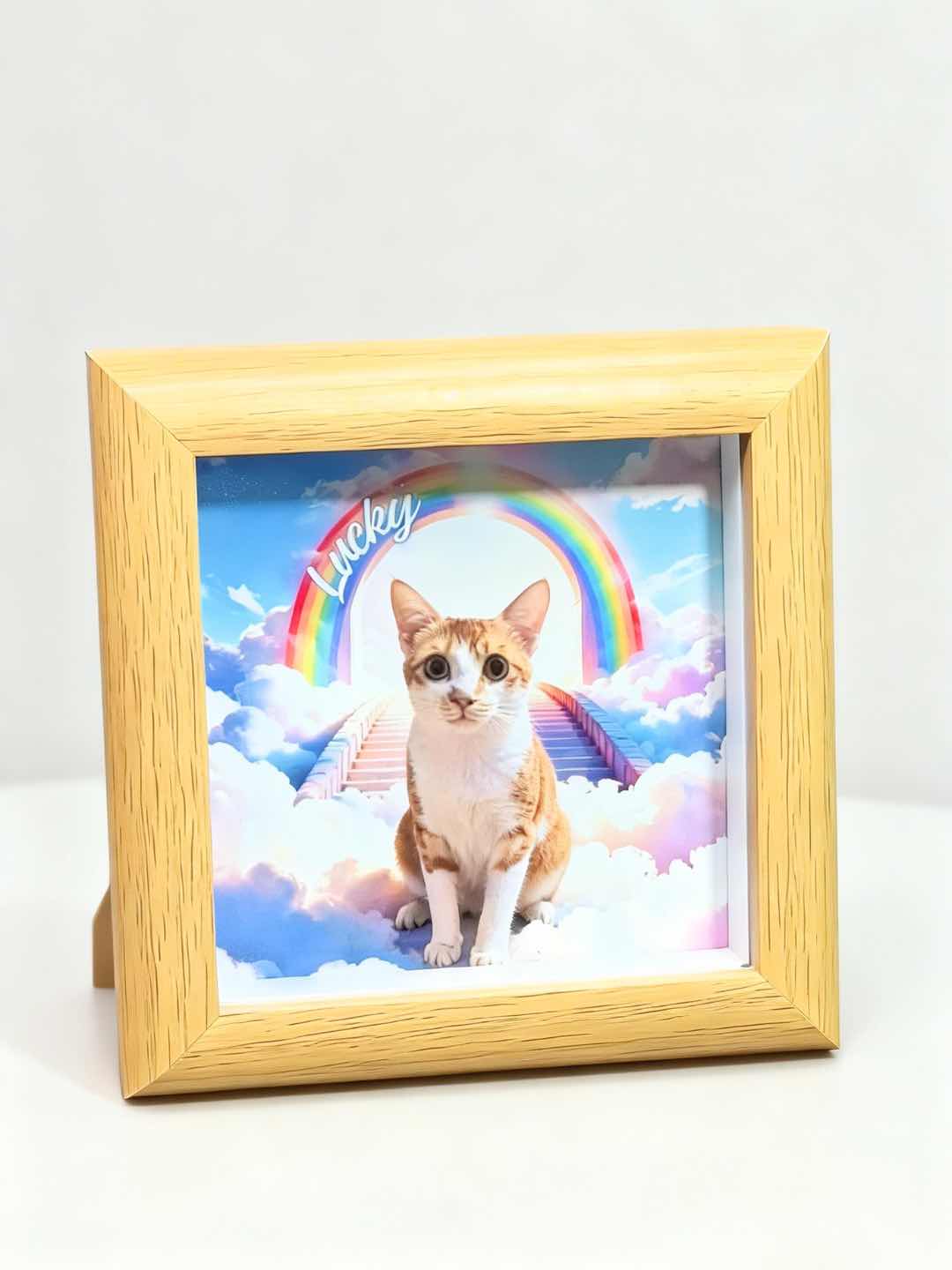 Custom Rainbow Bridge Pet Photo Frame | Pet Loss Memorial Sympathy Gift