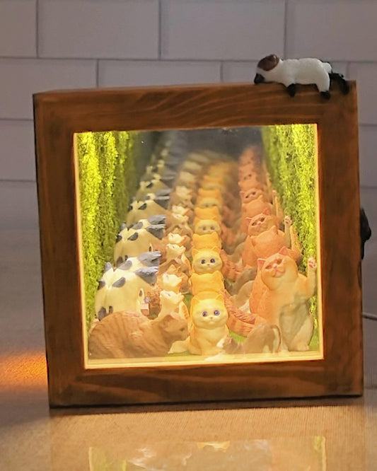 Infinity Pet World LED Shadow Box – Cute Dog & Cat Infinity Mirror Decor Gift