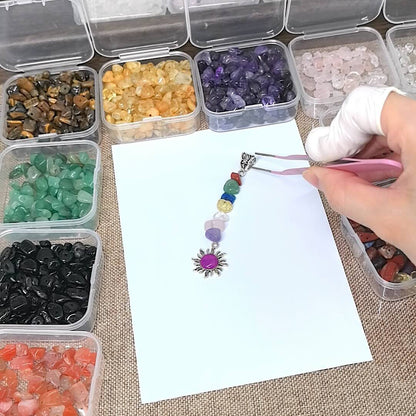 Handmade natural crystal charm for personalized pet memorial photo keychain